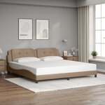 vidaXL Cadre de lit avec lumières LED cappuccino 200x200 cm similicuir