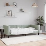 vidaXL Lit de repos gris clair 90x200 cm velours
