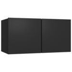 vidaXL Ensemble de meuble TV 4 Pièces Noir Bois d'ingénierie