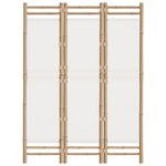 vidaXL Cloison de séparation pliante 3 panneaux 120 cm Bambou et toile