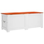 vidaXL Coffre de rangement et couvercle marron et blanc bois d'acacia