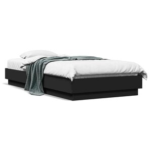 vidaXL Cadre de lit sans matelas noir 90x190 cm bois ingénierie