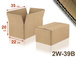 Lot de 25 cartons double cannelure 2w-39b format 350 x 220 x 200 mm