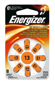 Blister de 8 Piles Auditives Zinc Air Turn&Lock N° 13 ENERGIZER