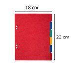 Intercalaires Carte Lustrée 225g 6 Positions - Format Écolier 17x22cm - Couleurs Assorties - X 20 - Exacompta