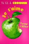 Carte Je t'aime Tu es à croquer Pomme d'Amour Saint Valentin + Enveloppe 12x17cm