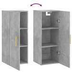 vidaXL Armoire murale gris béton 34 5x34x90 cm