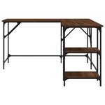 Bureau table poste de travail meuble d'ordinateur informatique étude chêne 139 x 139 x 75 cm bois d'ingénierie brun 02_0023610