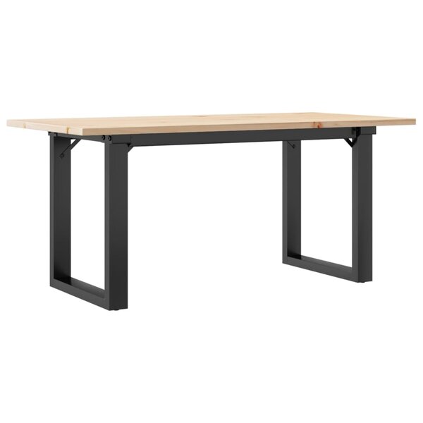 vidaXL Table basse cadre en O 100x50x45 cm bois de pin massif et fonte
