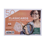 Paquet De 50 Flashcards Sous Film + Anneau - Bristol Ligné Perforé - Format A6 - Couleurs Assorties - X 19 - Exacompta