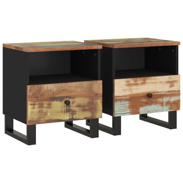 vidaXL Tables de chevet 2 Pièces Bois de récupération et d'ingénierie