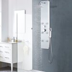 vidaXL Panneau de douche Verre 25 x 44 6 x 130 cm Blanc