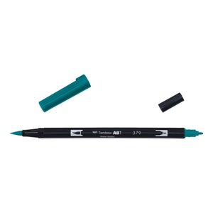 Feutre dessin double pointe abt dual brush pen 379 vert jade x 6 tombow