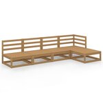 vidaXL Salon de jardin 5 Pièces marron miel bois de pin massif