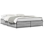 vidaXL Cadre de lit sonoma gris 120x190 cm bois d'ingénierie et métal