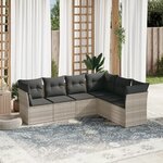 vidaXL Salon de jardin 6 Pièces avec coussins gris clair résine tressée