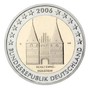 2 euros commémoratives Allemagne 2006 - Porte de Holstein les 5 ateliers.
