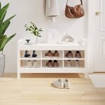 vidaXL Banc d'entrée Blanc 110x40x60 cm Bois de pin massif