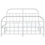 vidaXL Cadre de lit métal avec tête de lit/pied de lit blanc 183x213cm