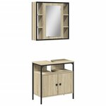 vidaXL Ensemble de meubles de salle de bain 2 Pièces chêne sonoma