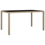 vidaXL Ensemble de bistro de jardin 7 Pièces coussins beige poly rotin