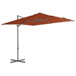 vidaXL Parasol déporté avec mât en acier Terre cuite 250x250 cm