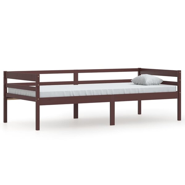 vidaXL Cadre de lit Marron foncé Bois de pin massif 90x200 cm