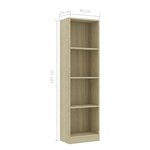 vidaXL Bibliothèque à 4 niveaux Chêne sonoma Bois d’ingénierie
