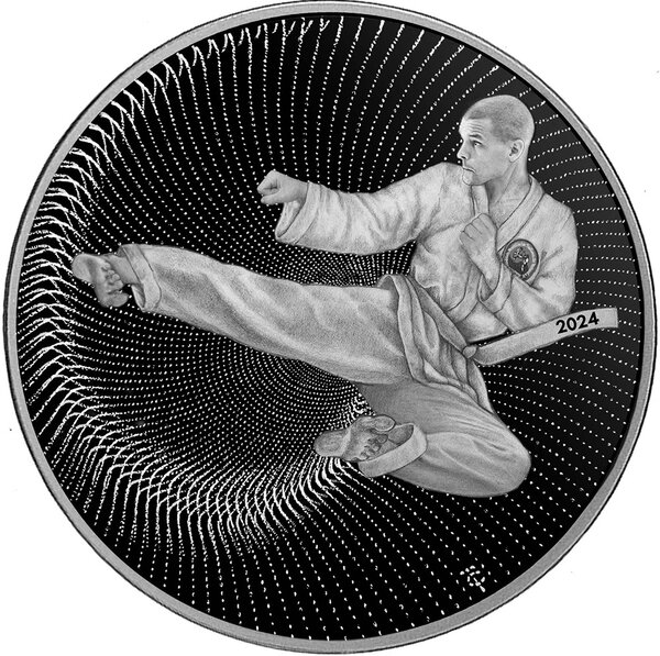 Pièce de monnaie en Argent 20 Dollars g 31.1 (1 oz) Millésime 2024 TAEKWON DO