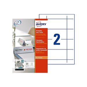Paquet de 40 chevalets imprimables 190g/m² - format 180 x 60 mm AVERY ZWECKFORM