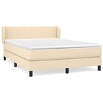 vidaXL Sommier à lattes de lit avec matelas Crème 140x190 cm Tissu