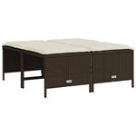 vidaXL Tabourets de jardin avec coussins lot de 4 marron poly rotin