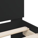 vidaXL Cadre de lit avec tête de lit et LED noir 180x200 cm