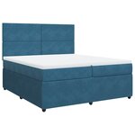 vidaXL Sommier à lattes de lit et matelas Bleu foncé 200x200cm Velours