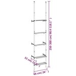 vidaXL Support de jardin télescopique à 3 étagères Argenté Aluminium
