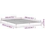 vidaXL Cadre de lit blanc 140x200 cm bois de pin massif
