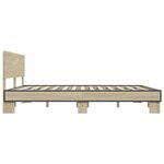 vidaXL Cadre de lit chêne sonoma 200x200 cm bois d'ingénierie et métal