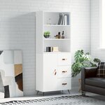 vidaXL Buffet haut Blanc 69 5x34x180 cm Bois d'ingénierie