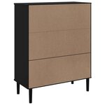 vidaXL Buffet SENJA aspect rotin noir 90x40x112cm bois massif de pin