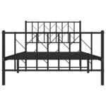 vidaXL Cadre de lit métal avec tête de lit/pied de lit noir 107x203 cm