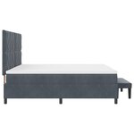 vidaXL Lit à Sommier avec Matelas & Banc Gris Foncé 200x200 cm Velours