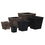 vidaXL Lits surélevés 3 Pièces Jacinthe d'eau Marron