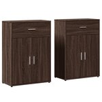 vidaXL Buffets 2 Pièces chêne marron 60x30x84 cm bois d'ingénierie