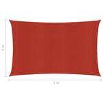 vidaXL Voile d'ombrage 160 g/m² Rouge 5x7 m PEHD