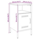 vidaXL Tables de chevet 2 Pièces blanc 36x39x68 cm acier laminé à froid