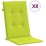 vidaXL Chaises de jardin inclinables et coussins lot de 8 teck solide