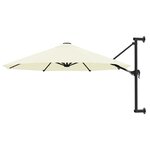 vidaXL Parasol mural avec mât métallique 300 cm Sable