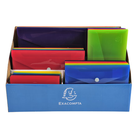 Présentoir De 60 Pochettes Pression Iderama Polypropylène - Couleurs Assorties - Exacompta