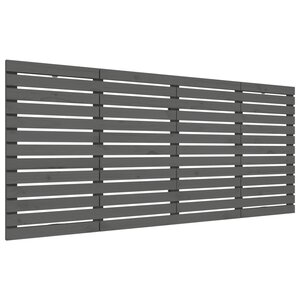 vidaXL Tête de lit murale Gris 206x3x91 5 cm Bois massif de pin