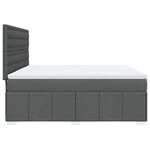 vidaXL Sommier à lattes de lit avec matelas Gris foncé 180x200cm Tissu